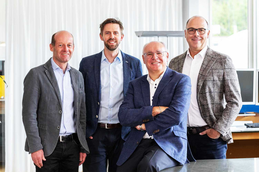Geschäftsleitung HMQ AG, v.l.n.r.: Christian Vetsch, Daniel Gantenbein, Hubert Seifert, Franco Quinter